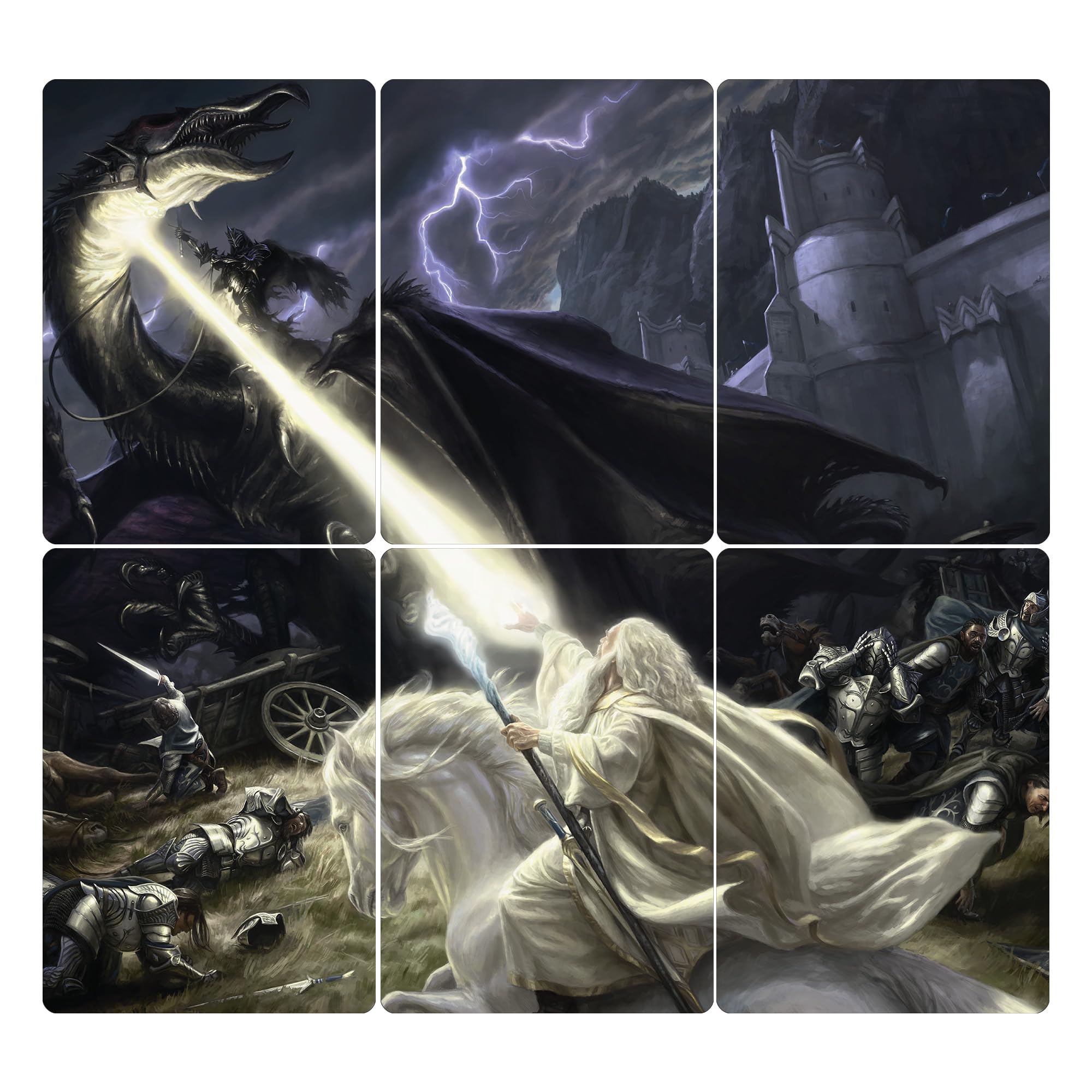 Magic: The Gathering The Lord of The Rings: Tales of Middle-Earth Scene Box - Gandalf in Pelennor Fields (6 Scene Cards, 6 Art Cards, 3 Set Boosters + Display Easel) - Image 4