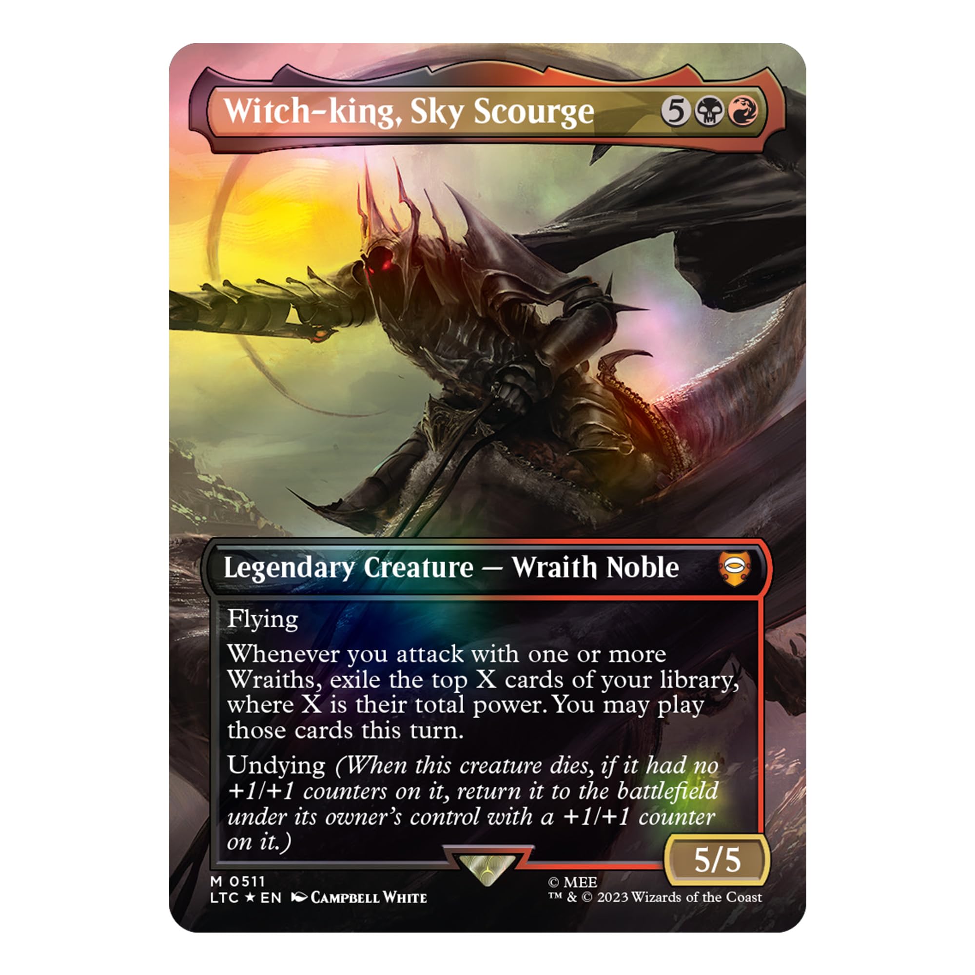 Magic: The Gathering The Lord of The Rings: Tales of Middle-Earth Scene Box - Flight of The Witch-King (6 Scene Cards, 6 Art Cards, 3 Set Boosters + Display Easel) - Image 3
