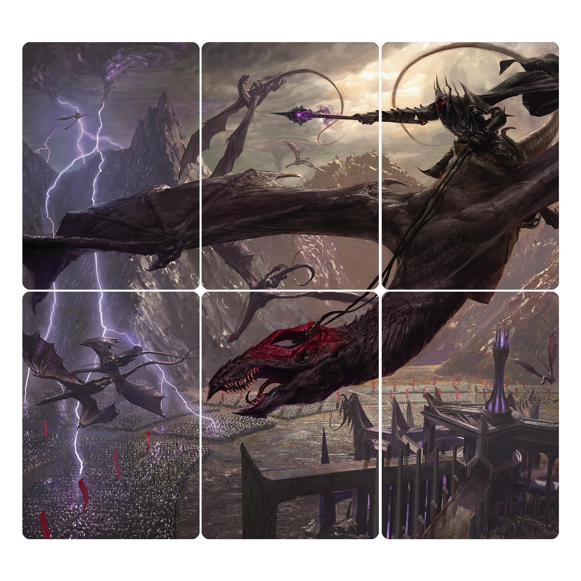 Magic: The Gathering The Lord of The Rings: Tales of Middle-Earth Scene Box - Flight of The Witch-King (6 Scene Cards, 6 Art Cards, 3 Set Boosters + Display Easel) - Image 4